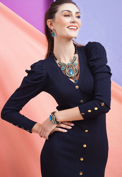 Heidi Daus® "Draped In Deco" Enamel & Crystal Deco Necklace - Heidi Daus®