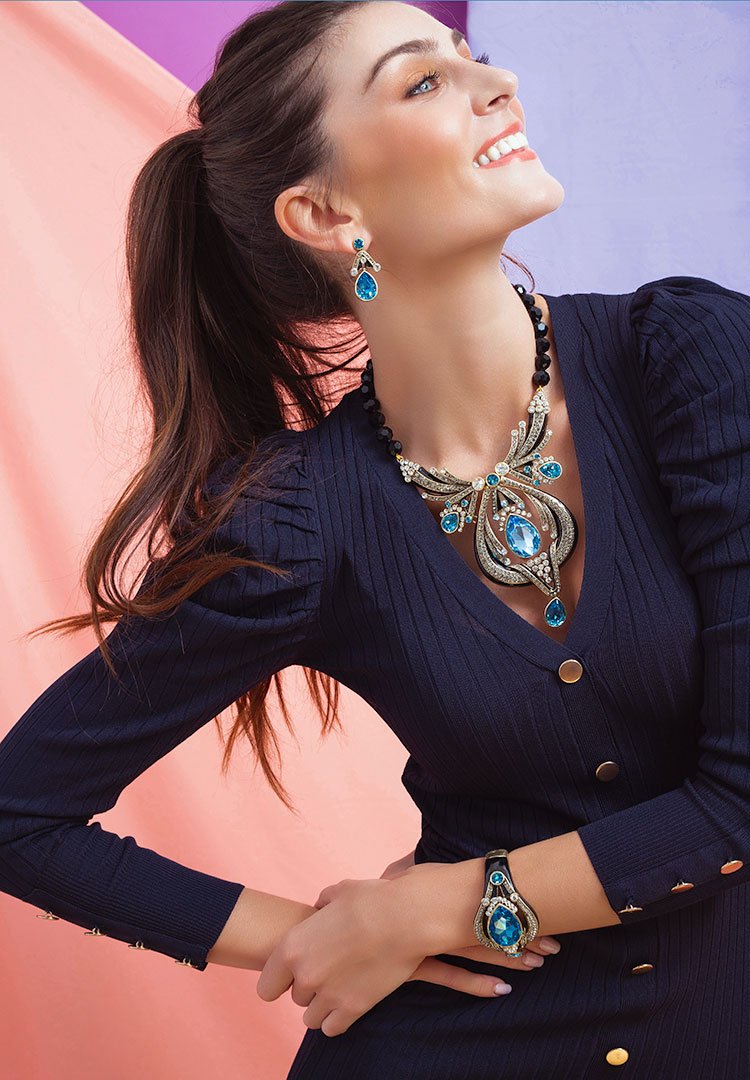 Heidi Daus® "Draped In Deco" Enamel & Crystal Deco Necklace - Heidi Daus®