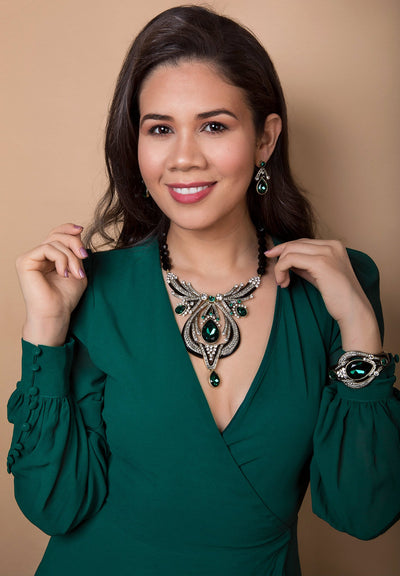 Heidi Daus® "Draped In Deco" Enamel & Crystal Deco Necklace - Heidi Daus®