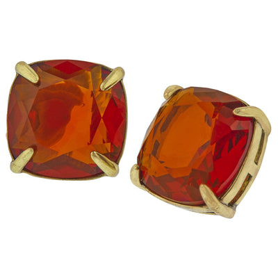 HEIDI DAUS®"Devil Wears Heidi" Crystal Cushion Cut Button Earrings