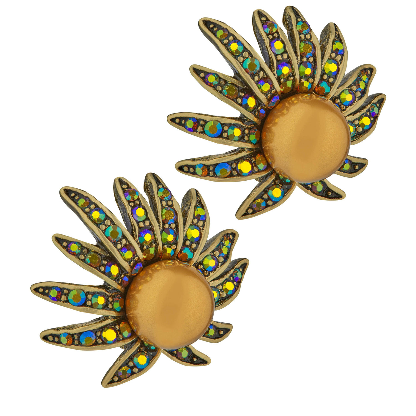 HEIDI DAUS®"Sublime Star" Beaded Crystal Star Button Earrings