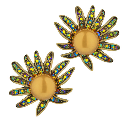 HEIDI DAUS®"Sublime Star" Beaded Crystal Star Button Earrings