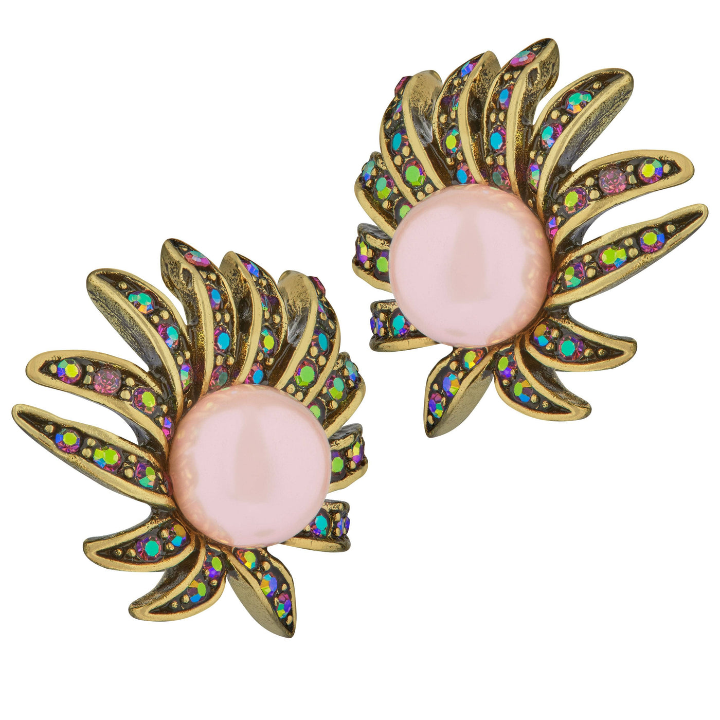 HEIDI DAUS®"Sublime Star" Beaded Crystal Star Button Earrings