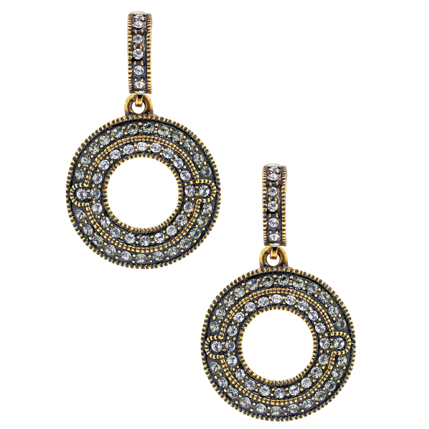 "Two Fab" Crystal Deco Dangle Earrings - Heidi Daus®