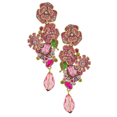 HEIDI DAUS®"Magnificent Garden" Beaded Crystal Floral Dangle Earrings