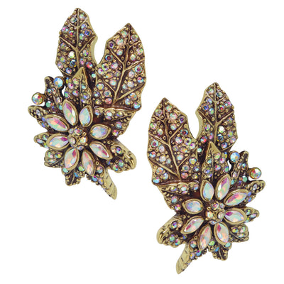 HEIDI DAUS®"Holiday Classic" Crystal Floral Button Earrings