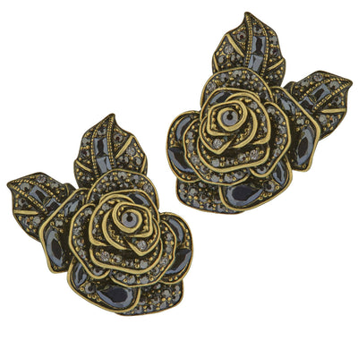 HEIDI DAUS®"Enchanted Beauty" Crystal Floral Button Earrings