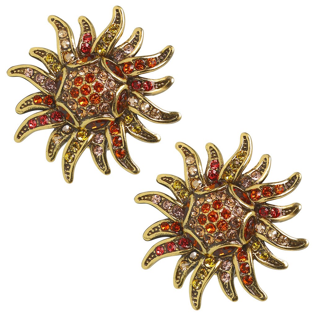 Heidi Daus®"Sun Queen" Crystal Button Floral Earring - Heidi Daus®