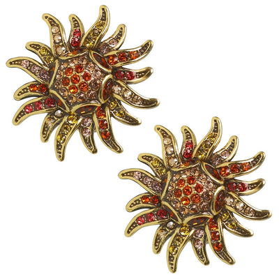 Heidi Daus®"Sun Queen" Crystal Button Floral Earring - Heidi Daus®