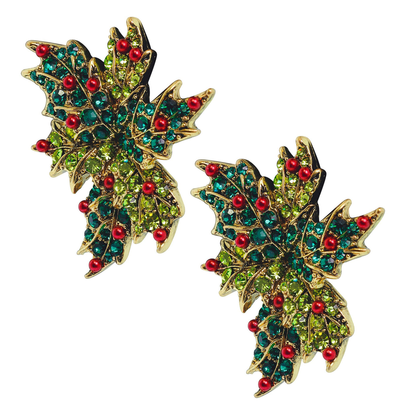 Heidi Daus®"Heavenly Holly" Beaded Crystal Button Floral Earrings - Heidi Daus®