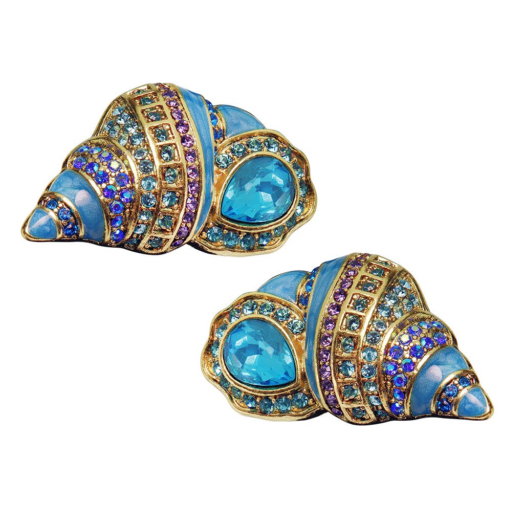 HEIDI DAUS®"She Sells Sea Shells" Crystal Enamel Shell Earrings - Heidi Daus®