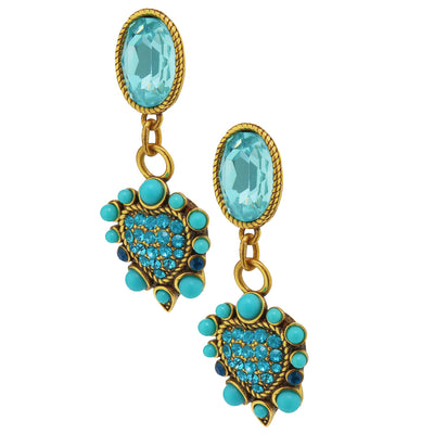 HEIDI DAUS®"Santa Fe Heart" Beaded Crystal Heart Earrings - Heidi Daus®