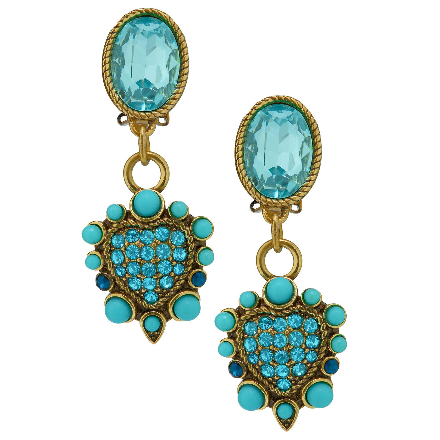 HEIDI DAUS®"Santa Fe Heart" Beaded Crystal Heart Earrings - Heidi Daus®