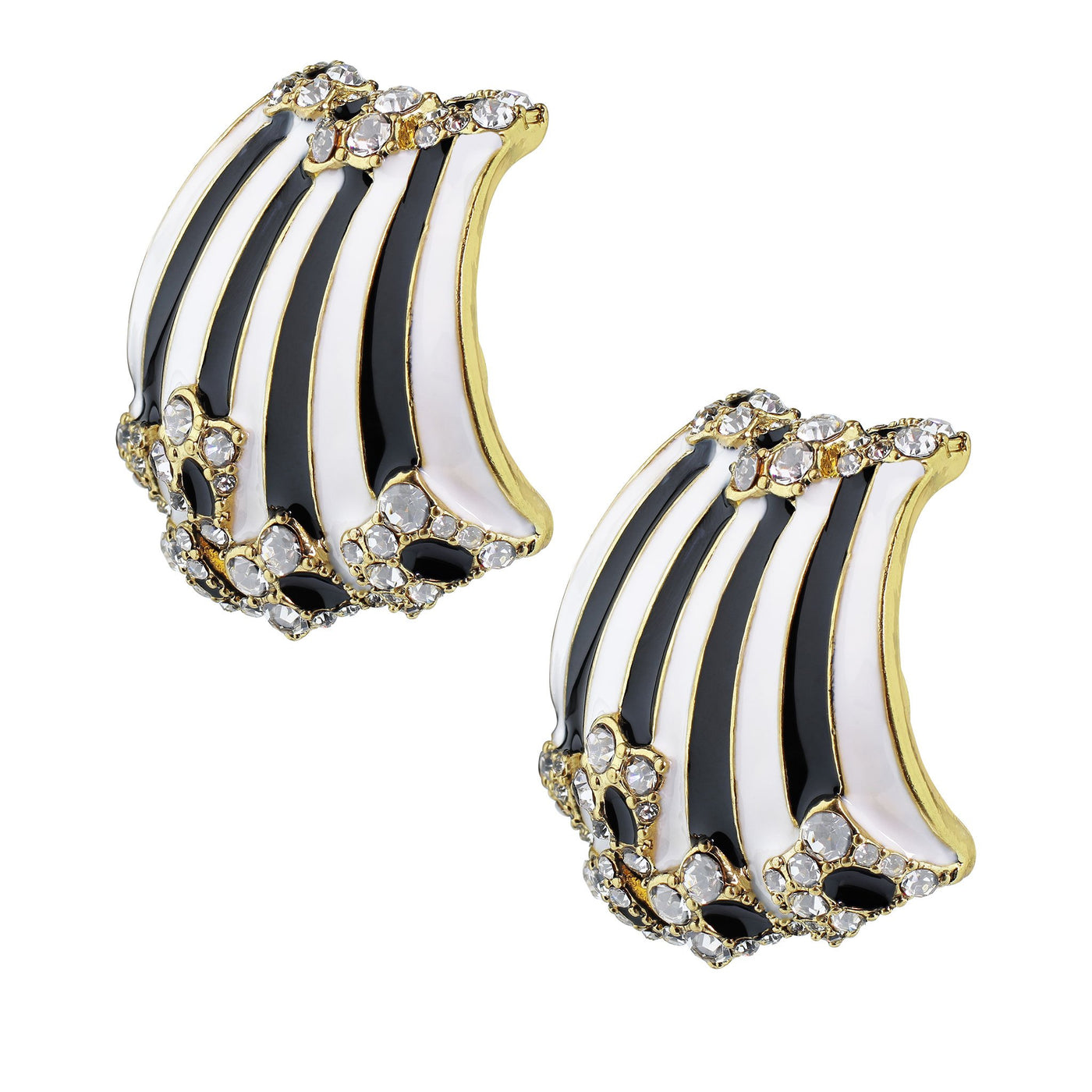 HEIDI DAUS®"Beautiful Banding" Enamel Crystal Button Earrings - Heidi Daus®