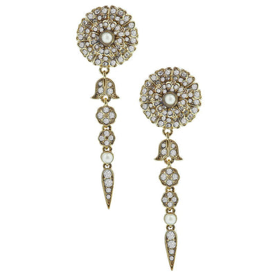 HEIDI DAUS® "Royal Suite" Beaded Crystal Drop Floral Earrings