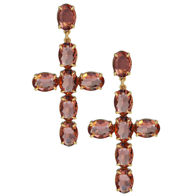 HEIDI DAUS®"Heavenly Rocks" Crystal Cross Dangle Earrings