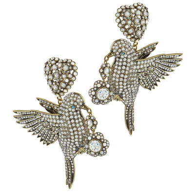 HEIDI DAUS® "Sweet Lovers" Crystal Bird Statement Earrings