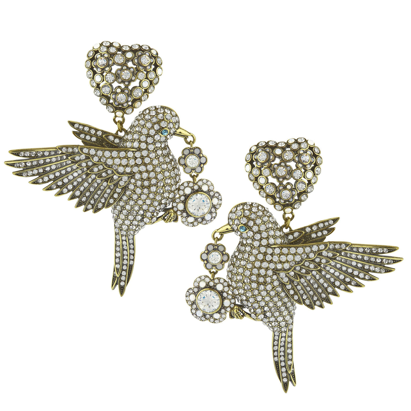 HEIDI DAUS® "Sweet Lovers" Crystal Bird Statement Earrings