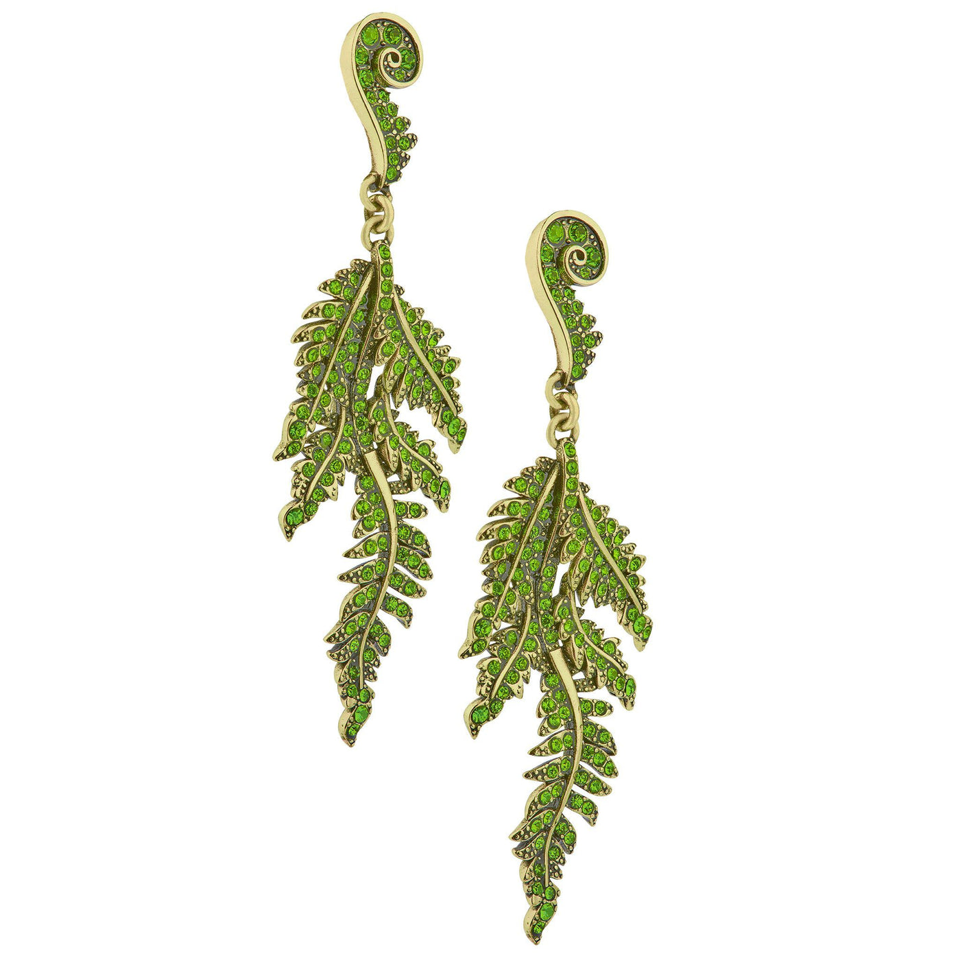 HEIDI DAUS®"Le Fern" Crystal Leaf Dangle Earrings