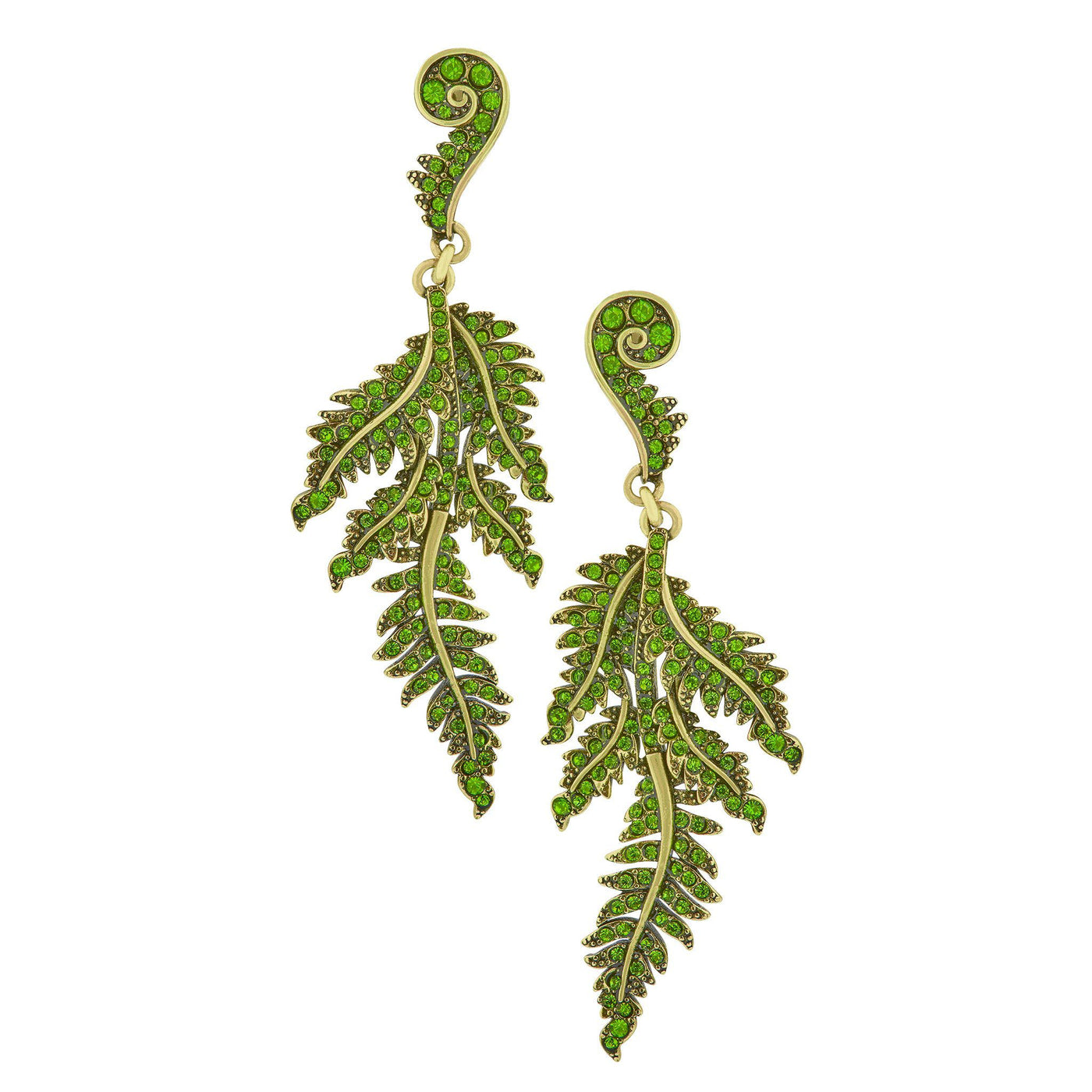 HEIDI DAUS®"Le Fern" Crystal Leaf Dangle Earrings