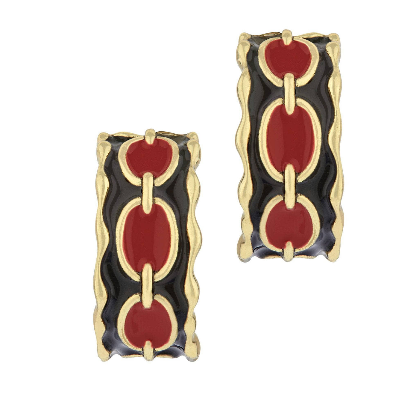 HEIDI DAUS®"Maximal Serpent" Enamel Hoop Earrings
