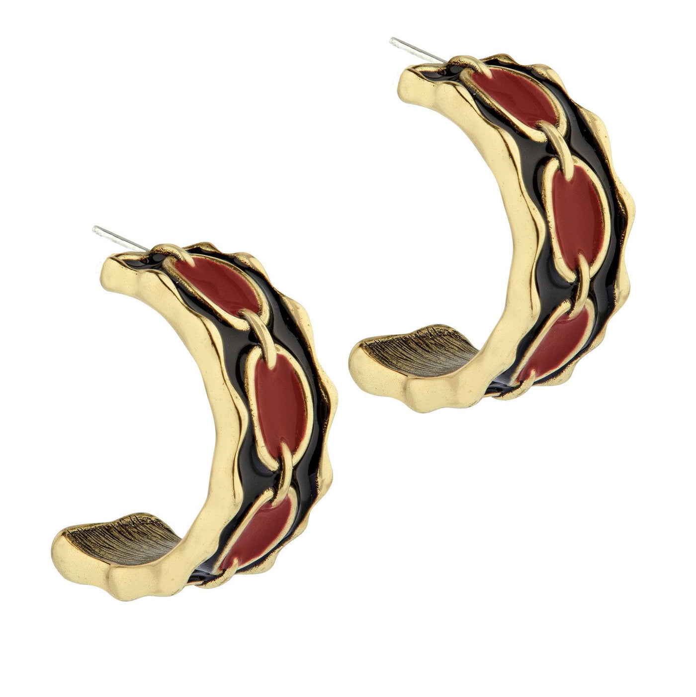 HEIDI DAUS®"Maximal Serpent" Enamel Hoop Earrings