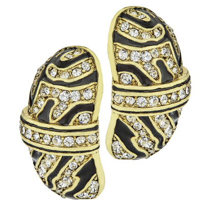 HEIDI DAUS®"Animal Instinct" Enamel Crystal Hoop Earrings