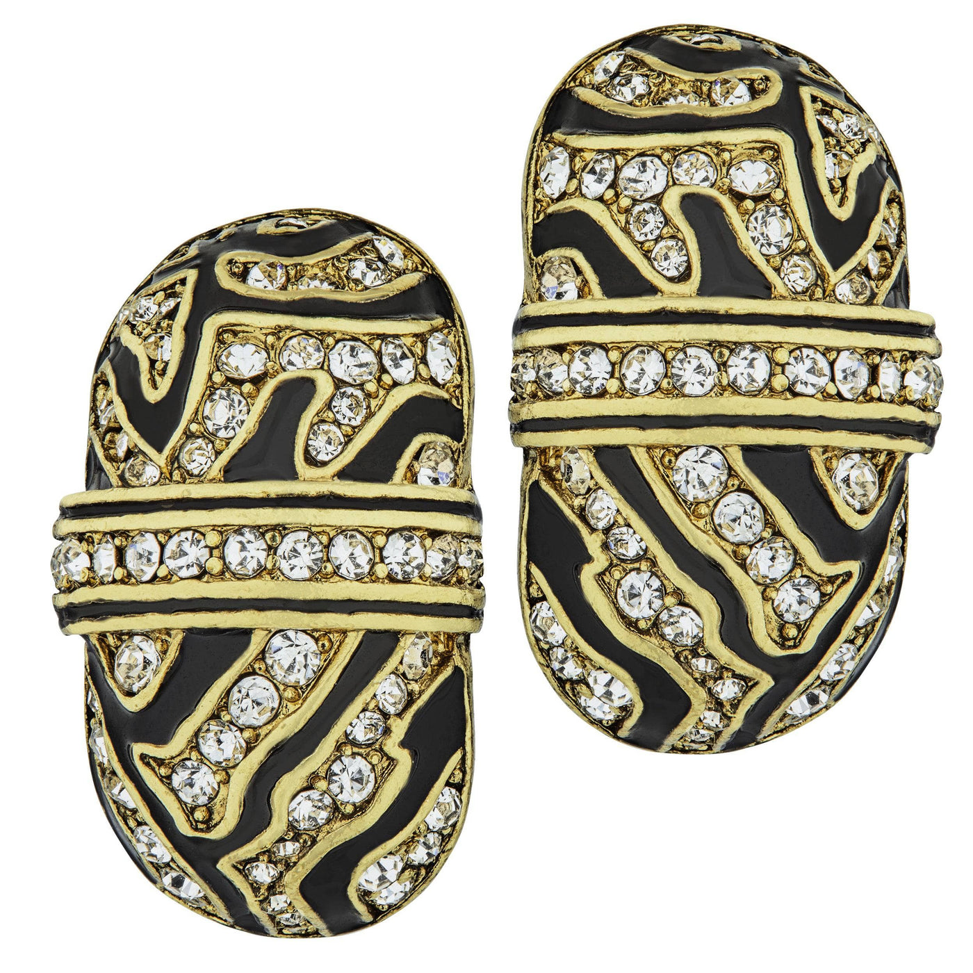 HEIDI DAUS®"Animal Instinct" Enamel Crystal Hoop Earrings