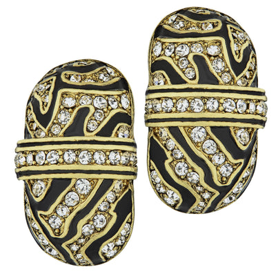 HEIDI DAUS®"Animal Instinct" Enamel Crystal Hoop Earrings