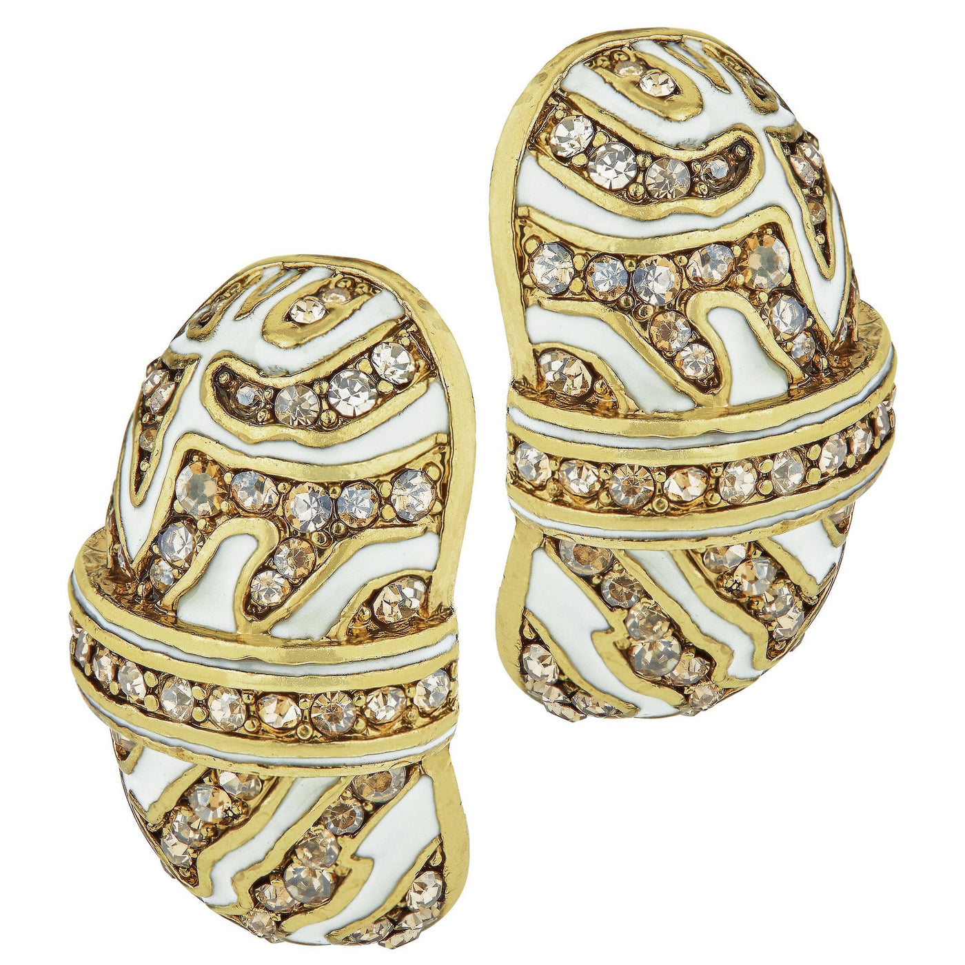 HEIDI DAUS®"Animal Instinct" Enamel Crystal Hoop Earrings