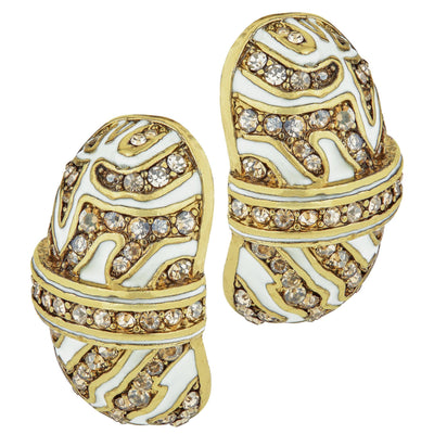 HEIDI DAUS®"Animal Instinct" Enamel Crystal Hoop Earrings