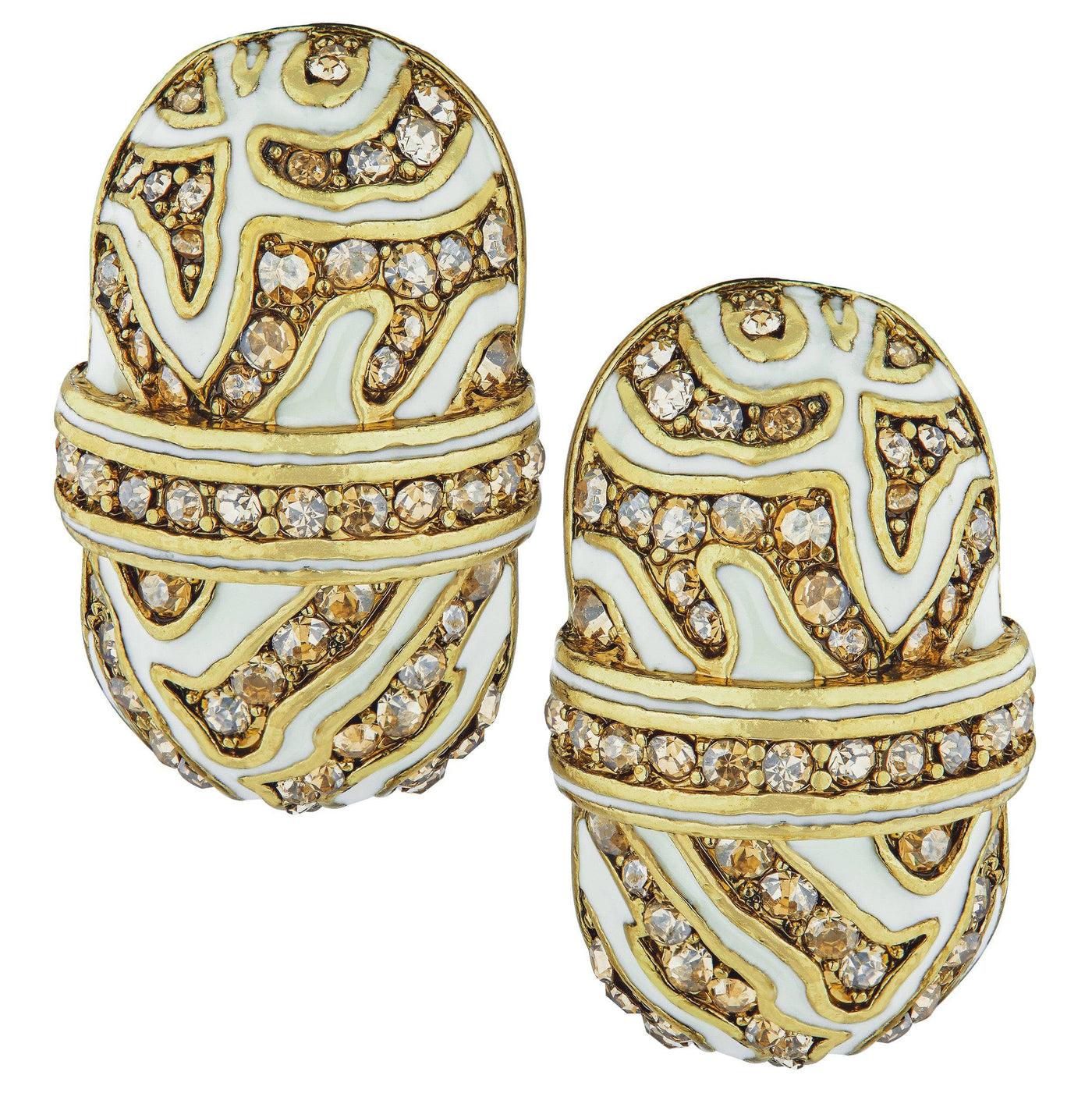 HEIDI DAUS®"Animal Instinct" Enamel Crystal Hoop Earrings