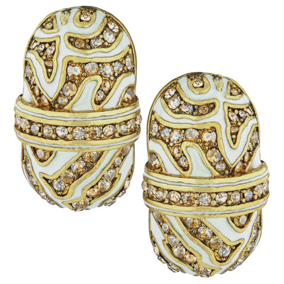 HEIDI DAUS®"Animal Instinct" Enamel Crystal Hoop Earrings