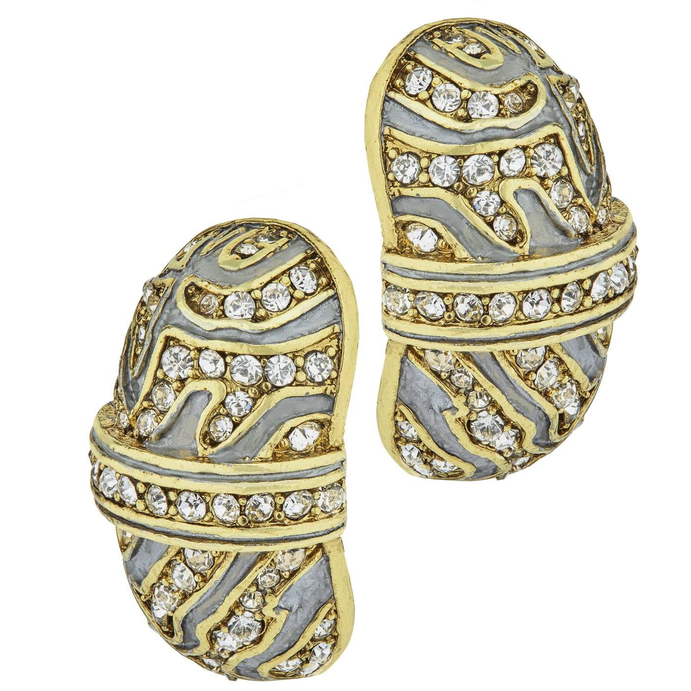 HEIDI DAUS®"Animal Instinct" Enamel Crystal Hoop Earrings