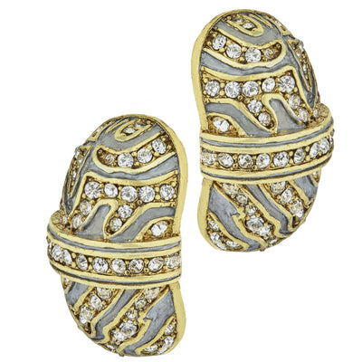 HEIDI DAUS®"Animal Instinct" Enamel Crystal Hoop Earrings