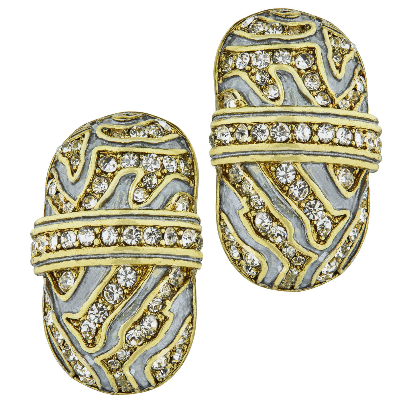 HEIDI DAUS®"Animal Instinct" Enamel Crystal Hoop Earrings