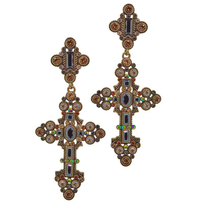 HEIDI DAUS®"Cross My Heart" Crystal Cross Dangle Earrings