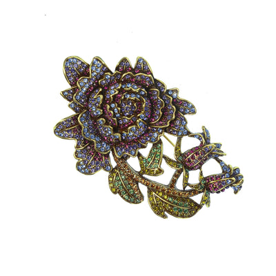 "Moody Hues" Crystal Floral Pin - Heidi Daus®