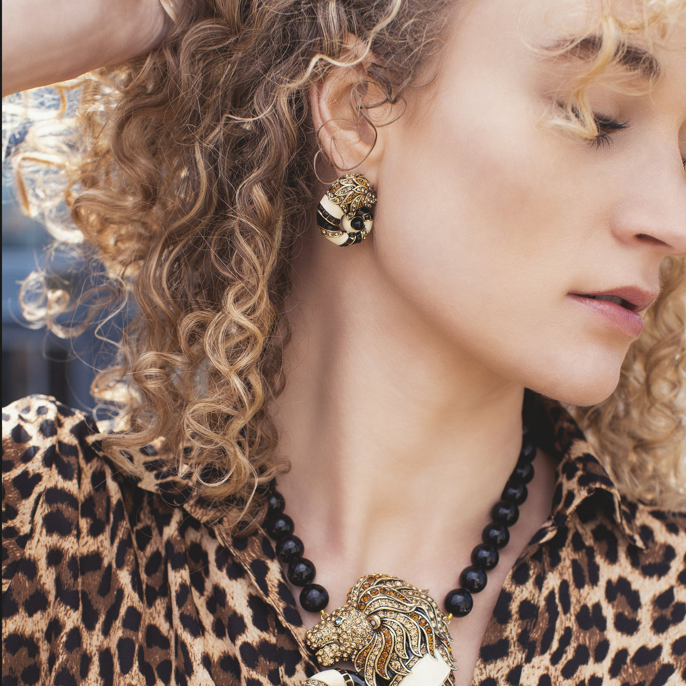 “Jungle Love” Crystal and Enamel Button Earrings - Heidi Daus®