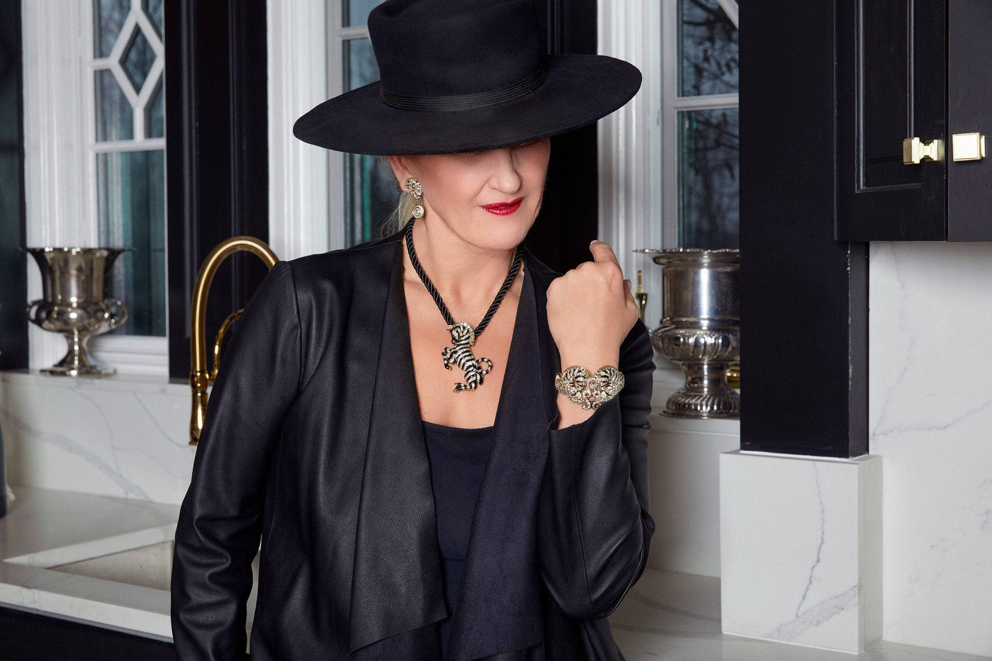 HEIDI DAUS®"Painted Pony" Enamel Crystal Zebra Pin HEIDI DAUS®