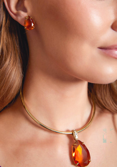 HEIDI DAUS® "Jumbo Tear Drop Rocks" Crystal Collar Enhancer Necklace HEIDI DAUS®