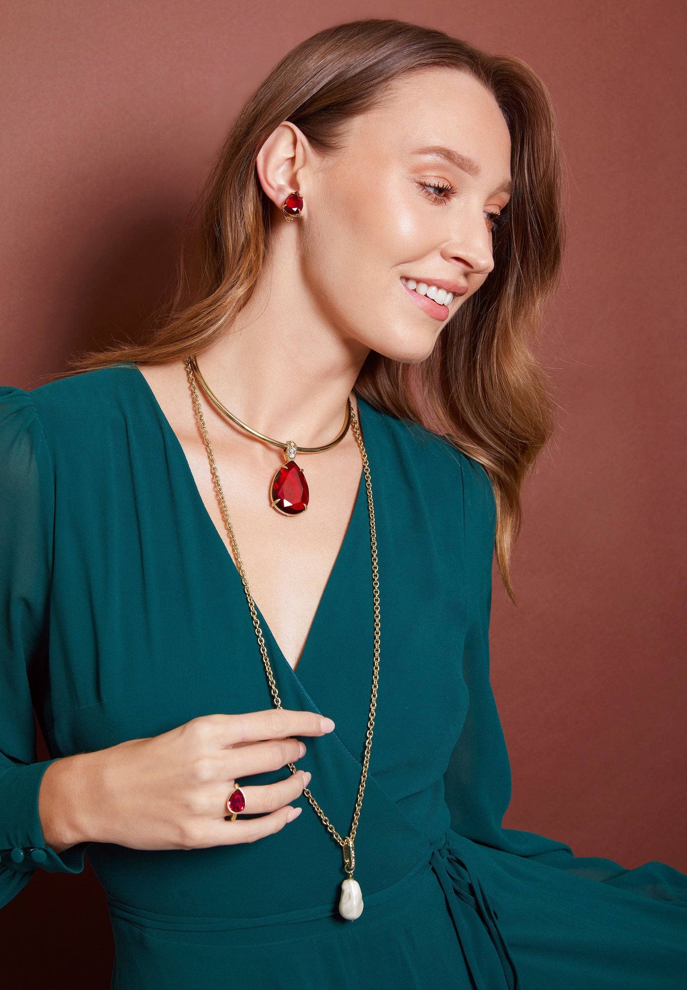 HEIDI DAUS® "Jumbo Tear Drop Rocks" Crystal Collar Enhancer Necklace HEIDI DAUS®