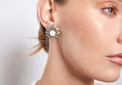 HEIDI DAUS®"Sublime Star" Beaded Crystal Star Button Earrings