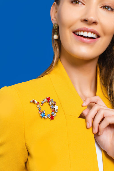 "Star Spangled Sparkle" Enamel & Crystal Pin - Heidi Daus®