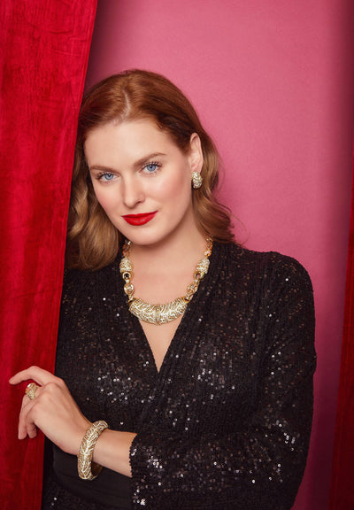 HEIDI DAUS®"Animal Instinct" Enamel Crystal Hoop Earrings