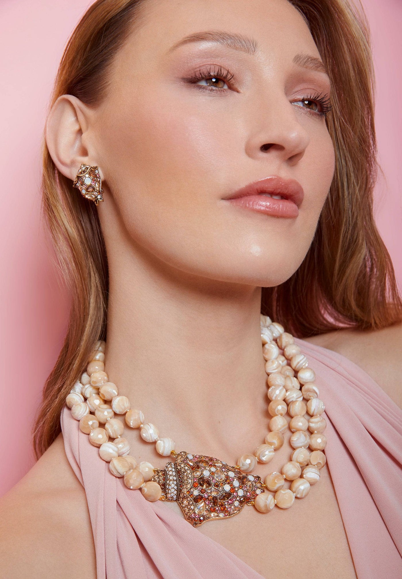 Alessandra Rich Faux Pearl and Crystal Pendant Choker | Harrods US
