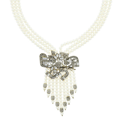 HEIDI DAUS®"Dramatic Decollete" Beaded Crystal Floral Necklace