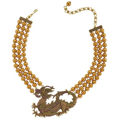 HEIDI DAUS® "Mystical Dragon" Beaded Crystal Dragon Necklace