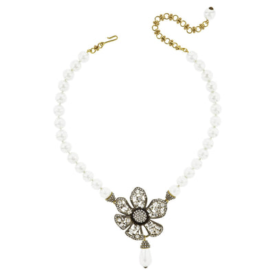 HEIDI DAUS®"Anenome" Beaded Crystal Floral Necklace