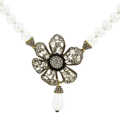 HEIDI DAUS®"Anenome" Beaded Crystal Floral Necklace
